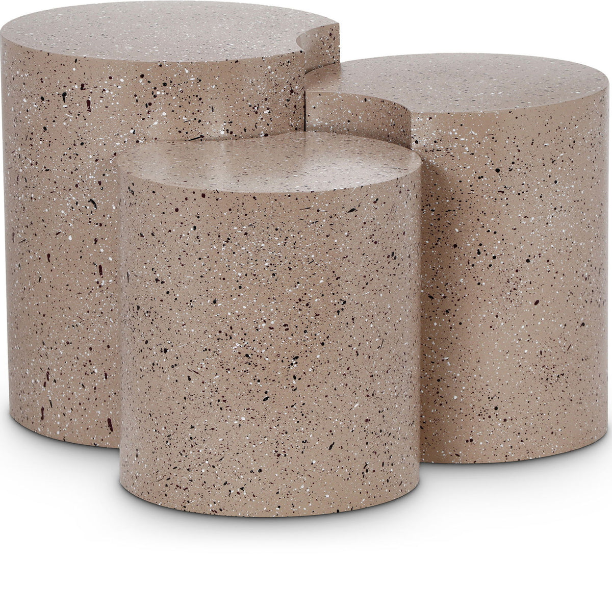 Dimple - 20" 3 Piece Modular End Table - Terazzo Finish