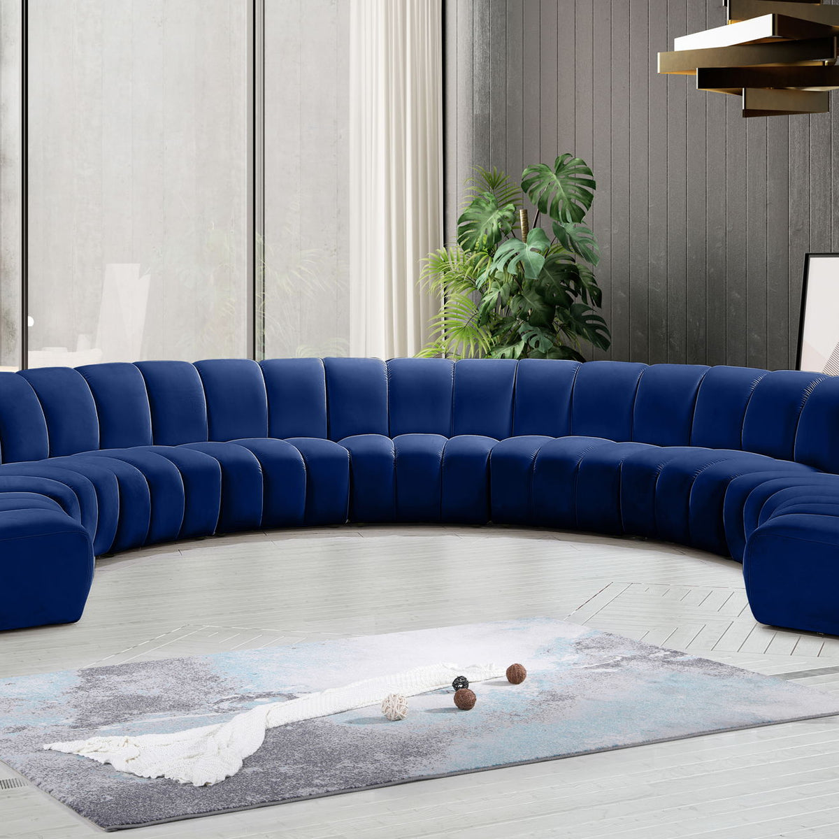 Infinity - 9 Piece Velvet Modular Sectional
