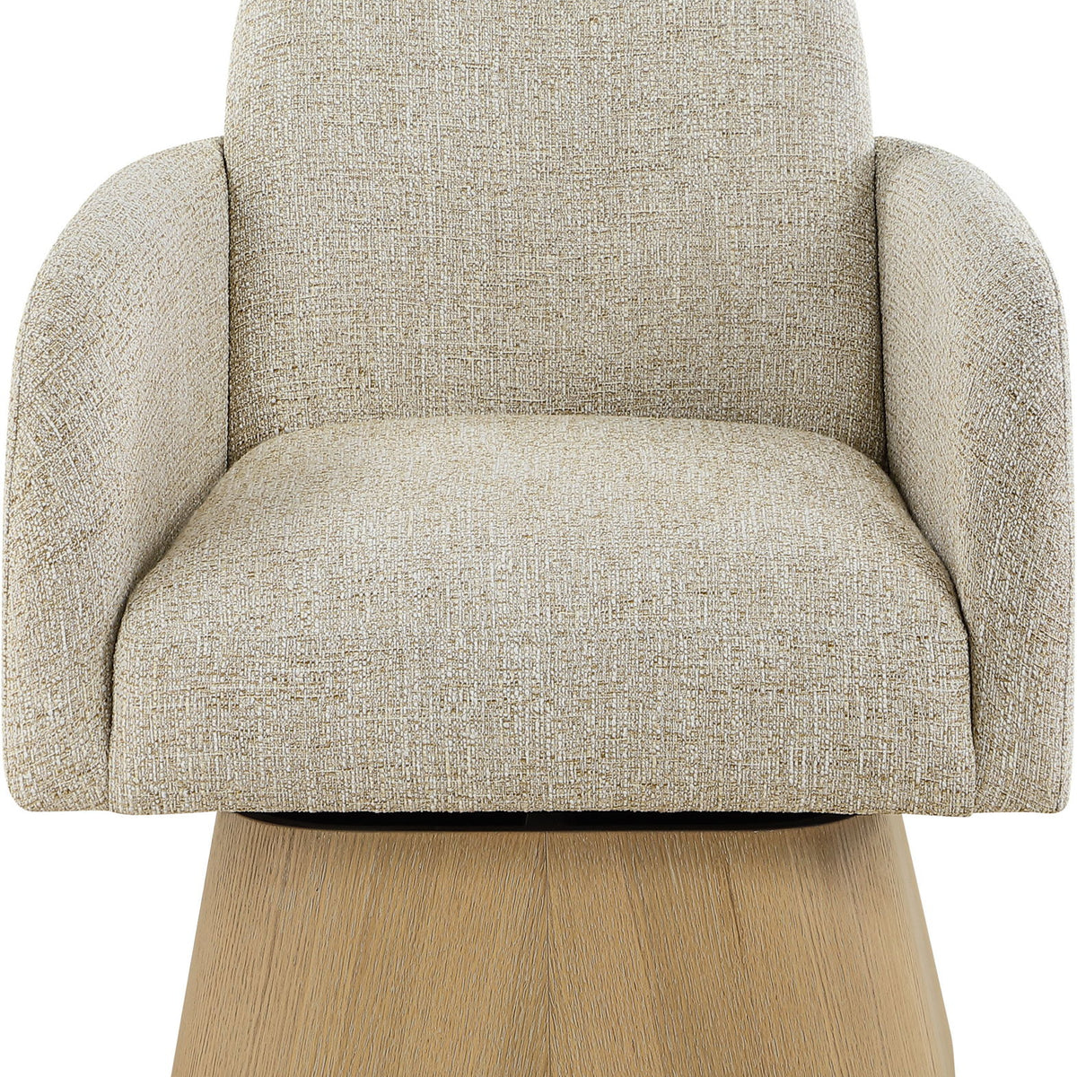 Marlowe - Linen Textured Fabric Upholstered Swivel Accent Chair - Stained Natural