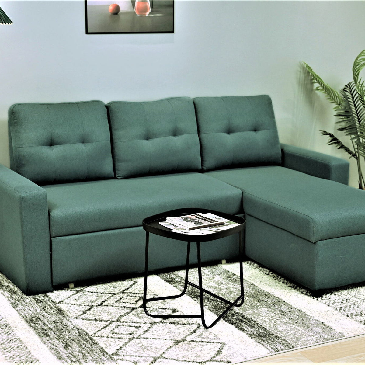 Convertible L Shaped Sectional Sleeper Sofa Bed, Saving Pull Out Couch
