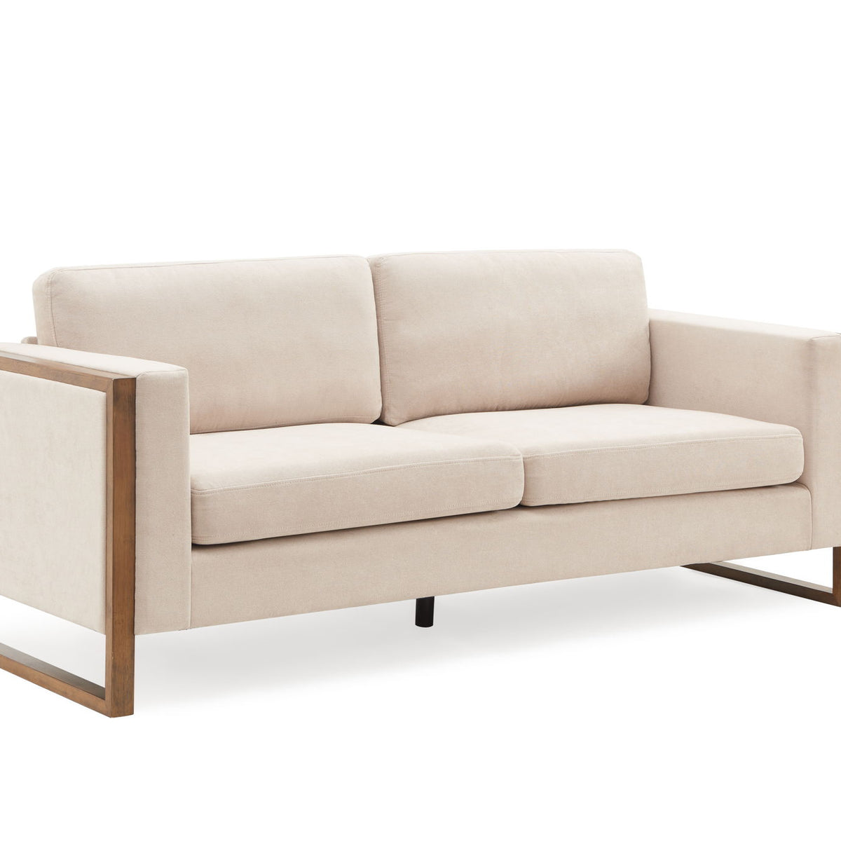 Modern Sofa With Solid Wood Legs, 3 Seater