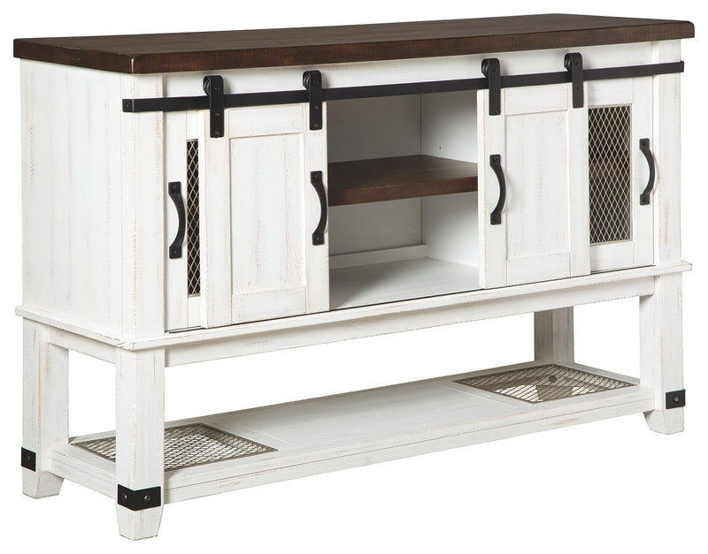 Valebeck - Dining Room Server - White / Brown