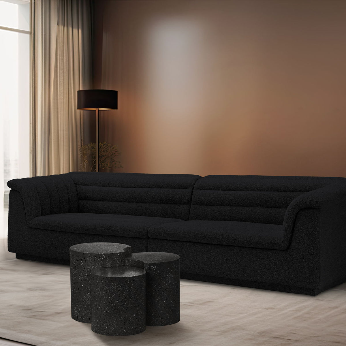 Dimple - 20" 3 Piece Modular End Table - Terazzo Finish