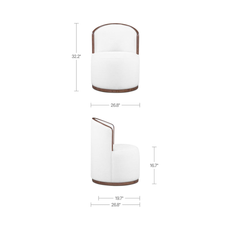 Rossi - Swivel Dining Chair - Cream / White
