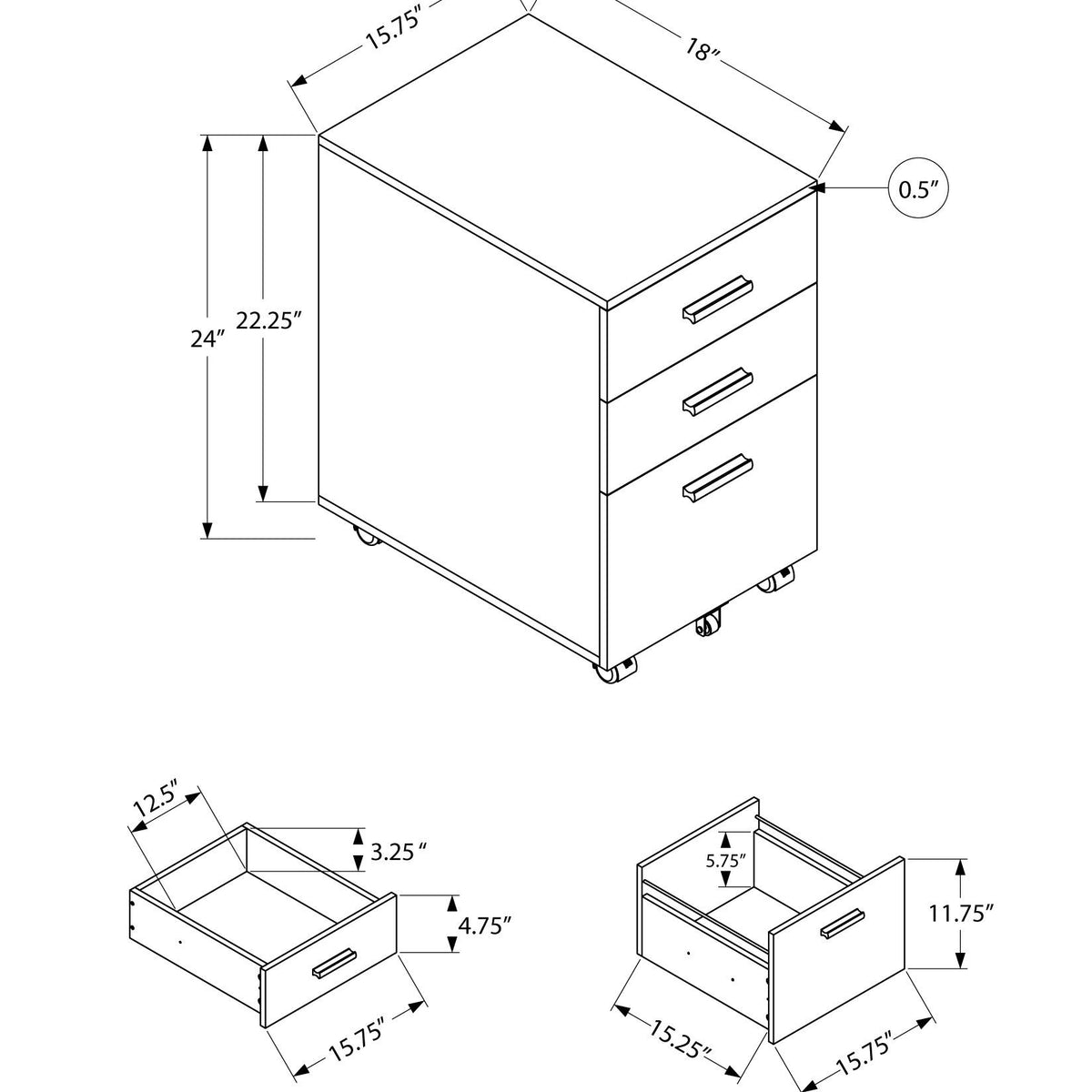 File Cabinet, Rolling Mobile, Storage Drawers, Printer Stand, Office, Work, Contemporary, Modern