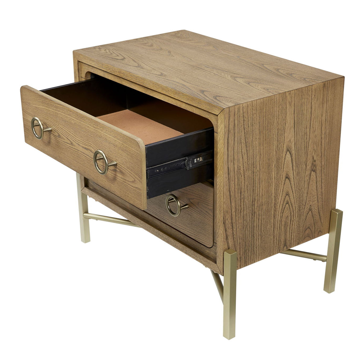 2 Drawer Nightstand With USB - Latte