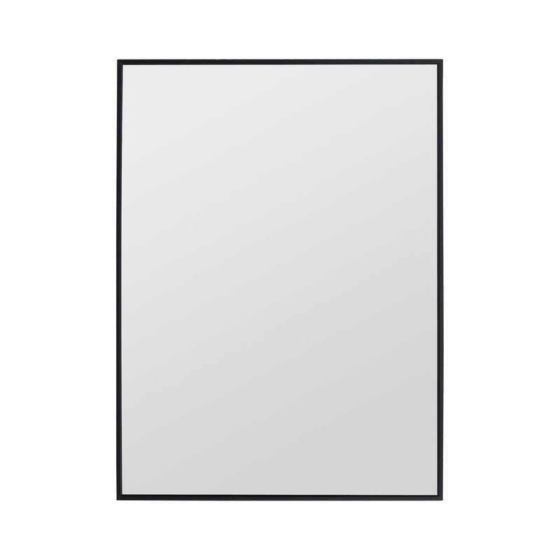 Wall mirror cabinet door with square mirror panel and dark frame