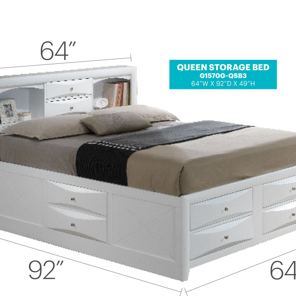 Marilla - Storage Bed With Bookcase Headboard