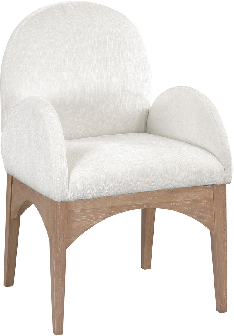Waldorf - Chenille Dining Arm Chair With Natural Legs