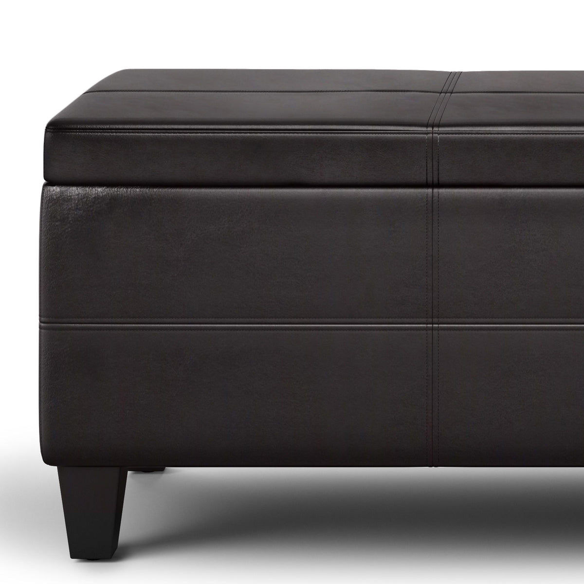 Avalon - Lift Top Rectangular Storage Ottoman - Tanners Brown