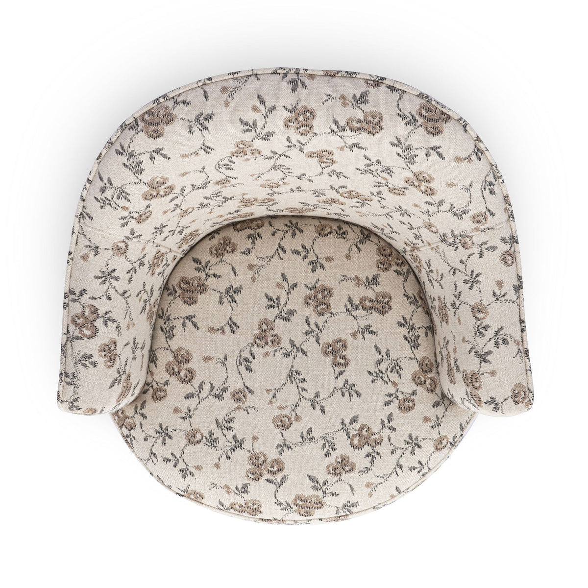 Skyla - Floral Jacquard Swivel Accent Chair - Beige