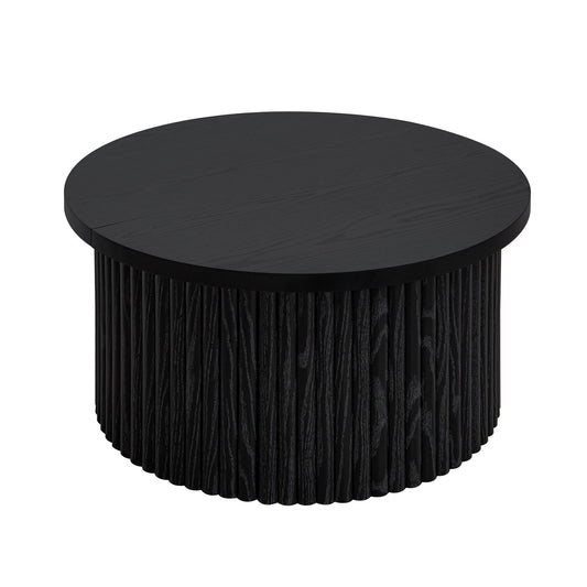 Coffee Table, Round Coffee Table, Modern Side Tables Accent End Table For Living Room, Apartment - Black