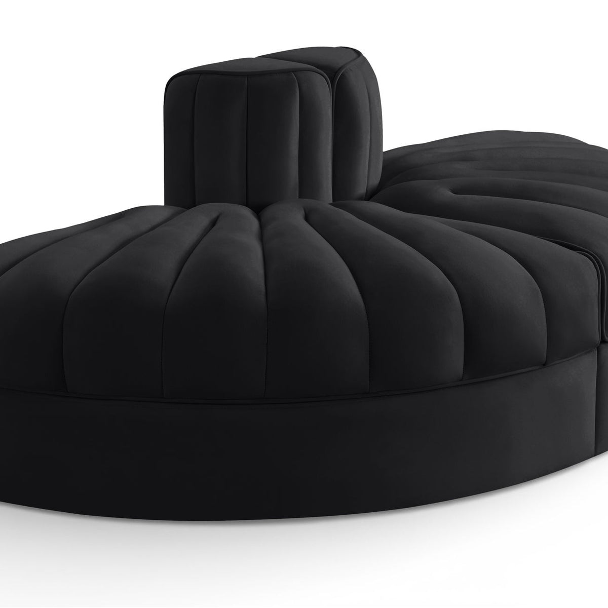 Rummi - Velvet Performance Fabric Upholstered 2 Piece  Rounded Modular Loveseat