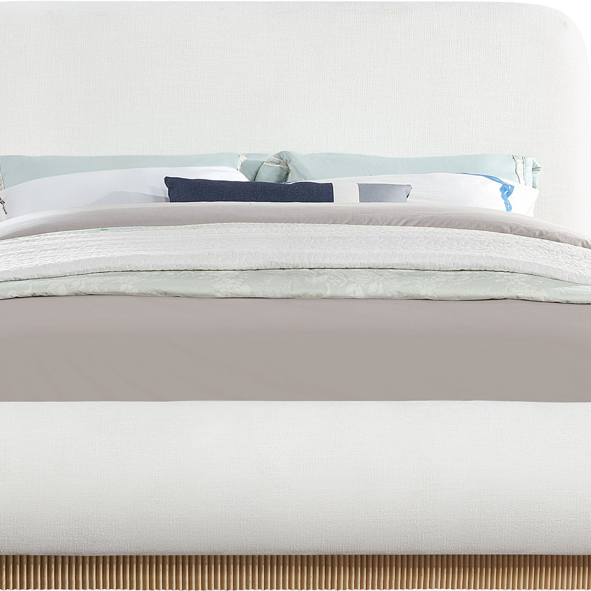 Rigby - Linen Bed With Natural Base