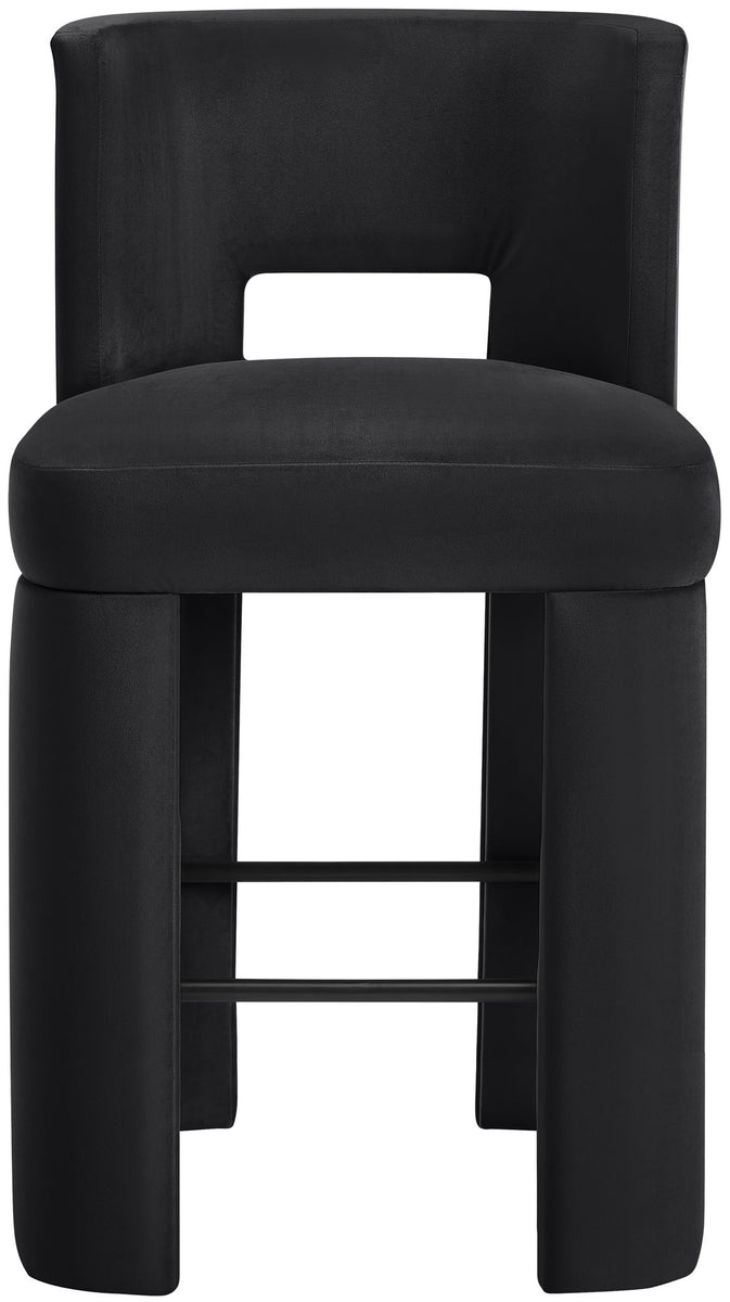 Zuno - Velvet Performance Fabric Upholstered Bar Stool (Set of 2)