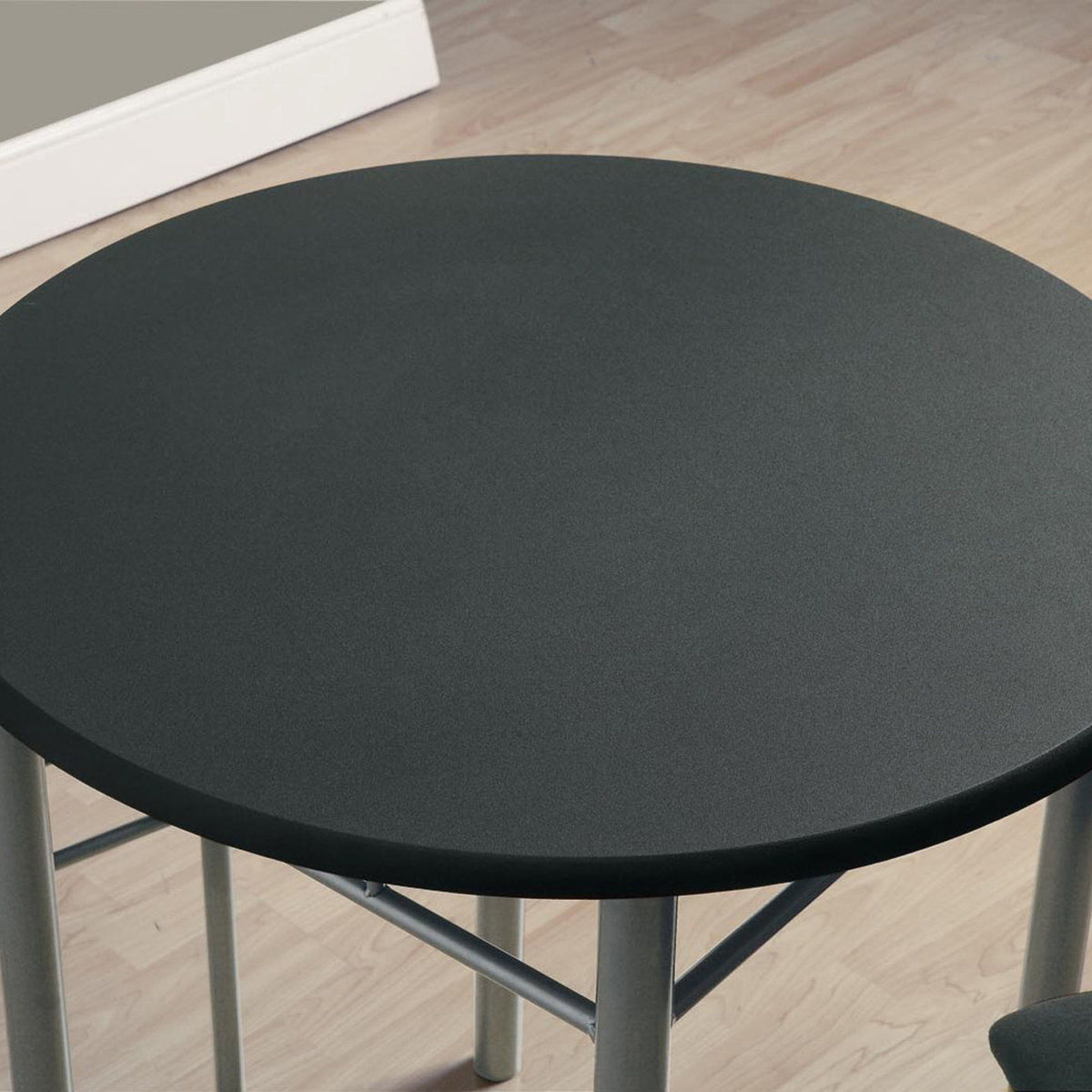 Dining Table Set Small Round 3 Pieces Set - Black