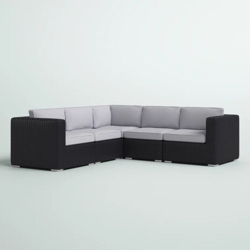Luxurious Wicker Patio Sectional With Weather Resistant Sunbrella Cushions