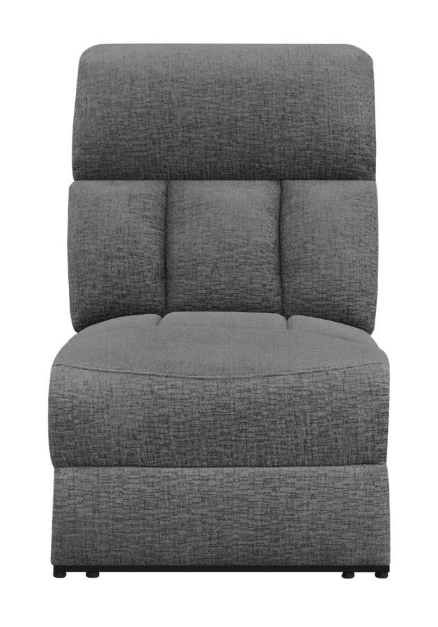 Bahrain - Upholstered Armless Power Recliner - Charcoal