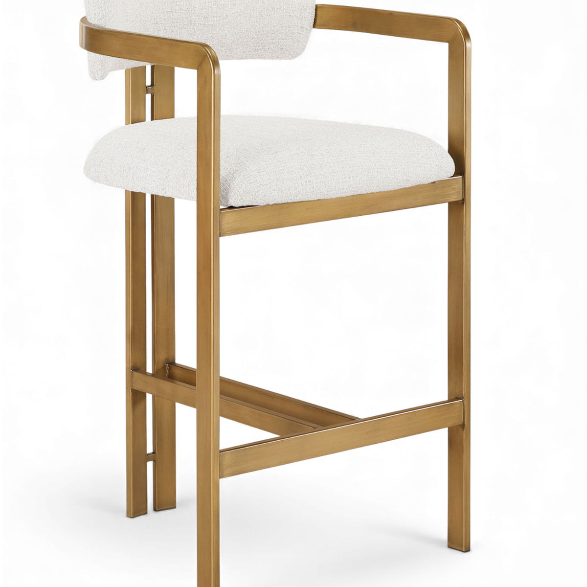Aurum - Linen Textured Fabric Upholstered Counter Stool