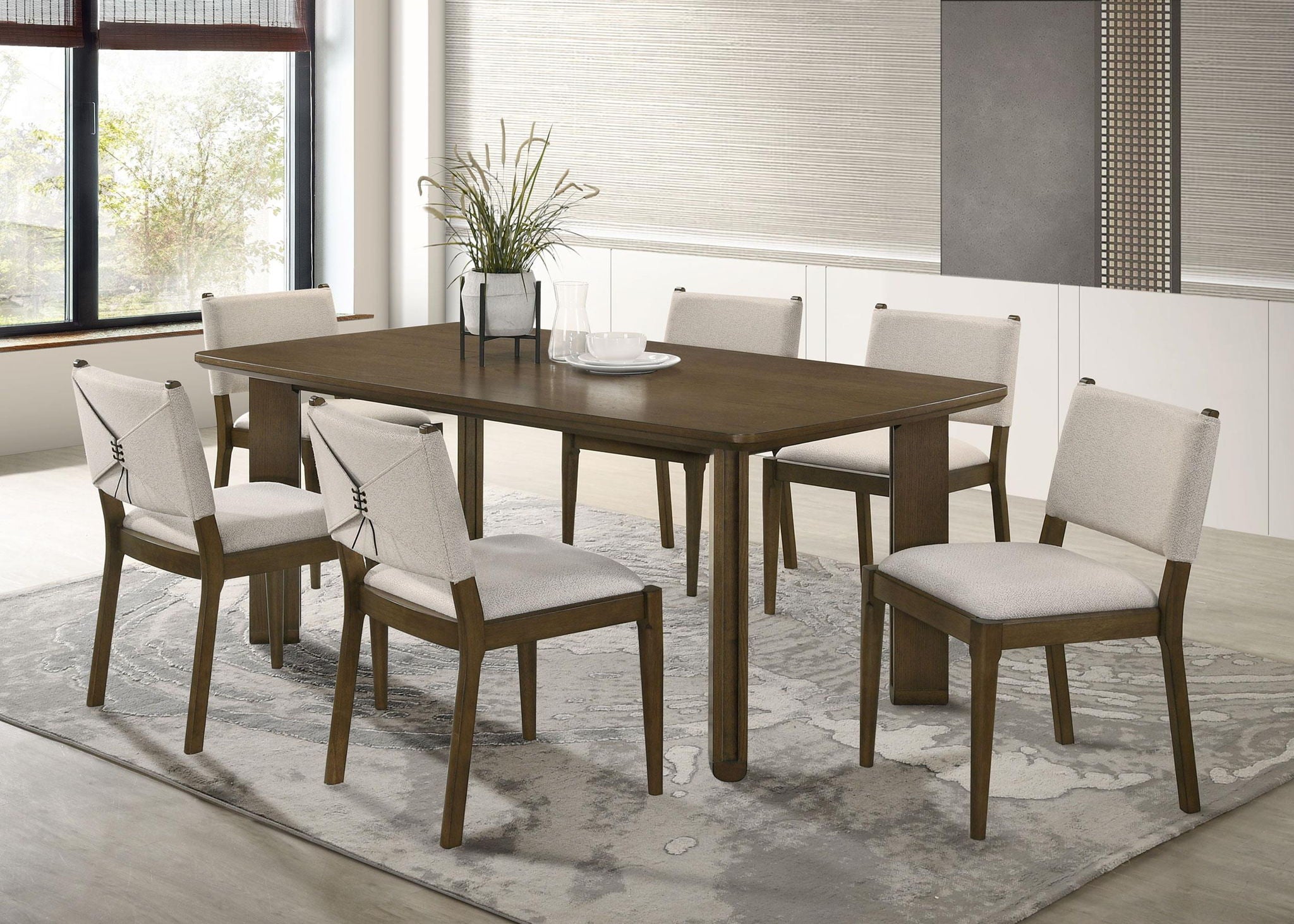 Ottowa 7-piece Rectangular Wood Dining Room Table Set Brown