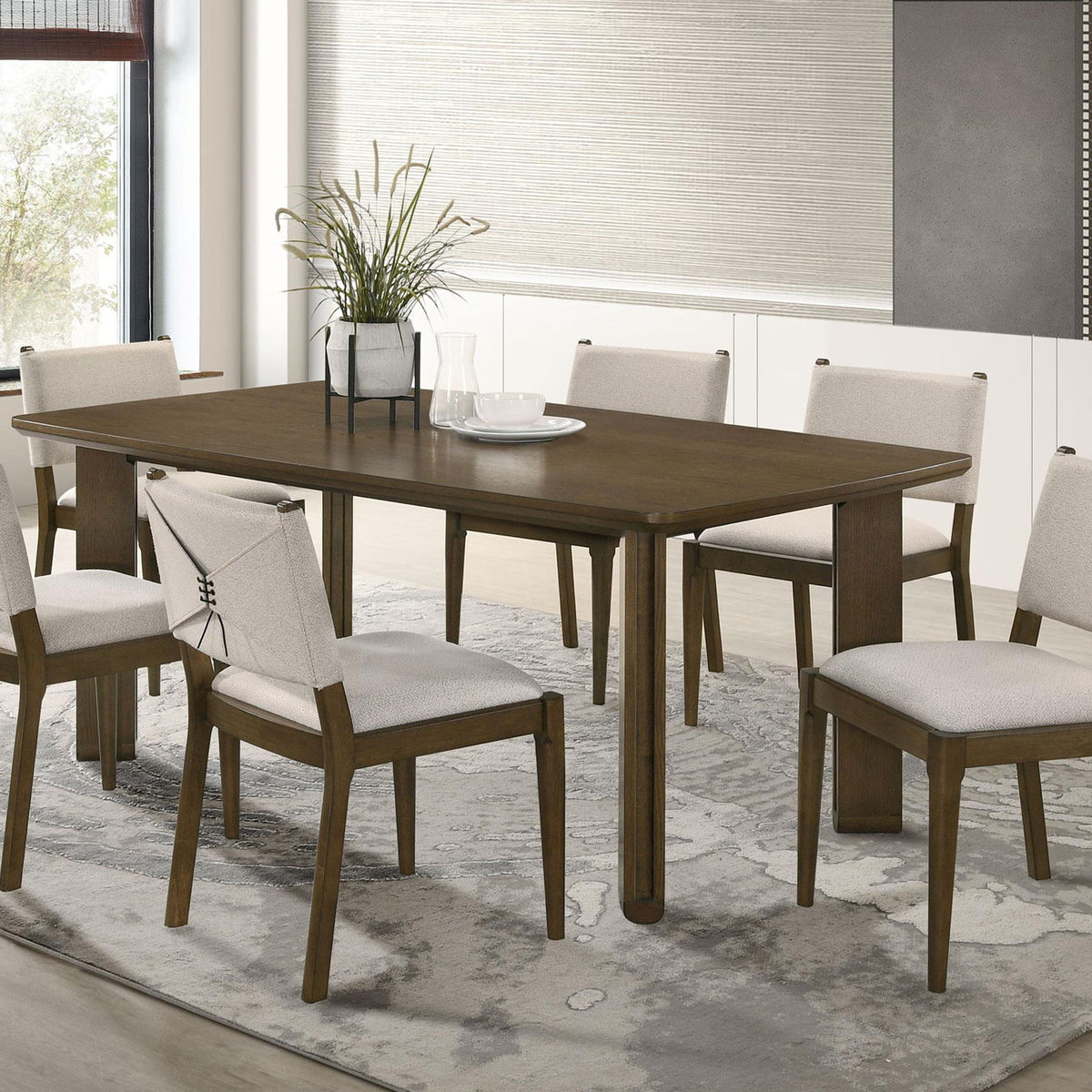 Ottowa 7-piece Rectangular Wood Dining Room Table Set Brown