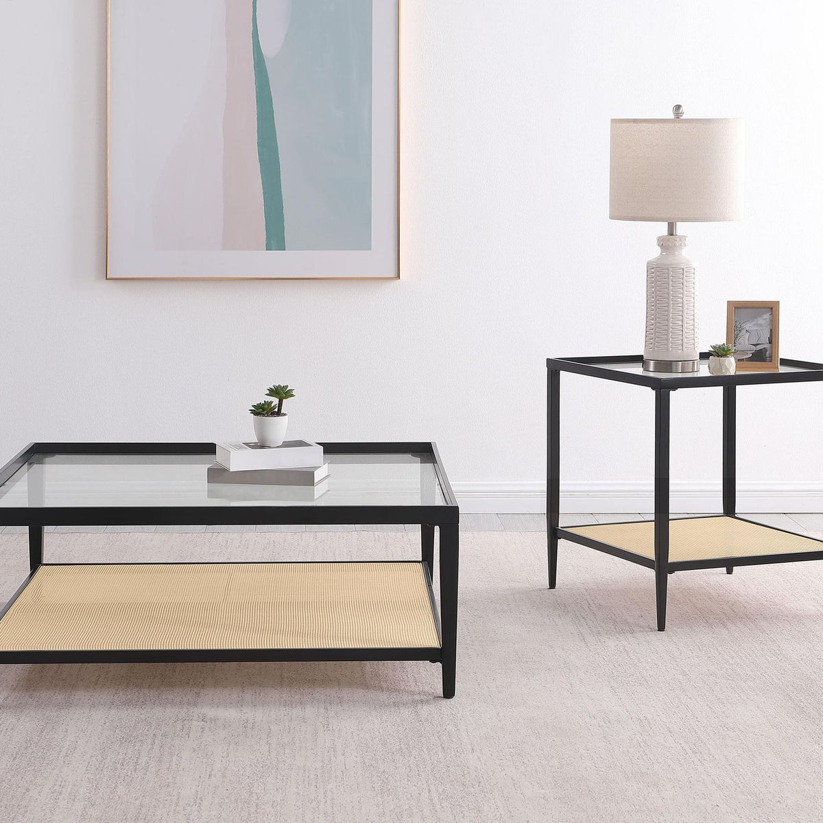 Amherst 2-piece Coffee and End Table Set Black
