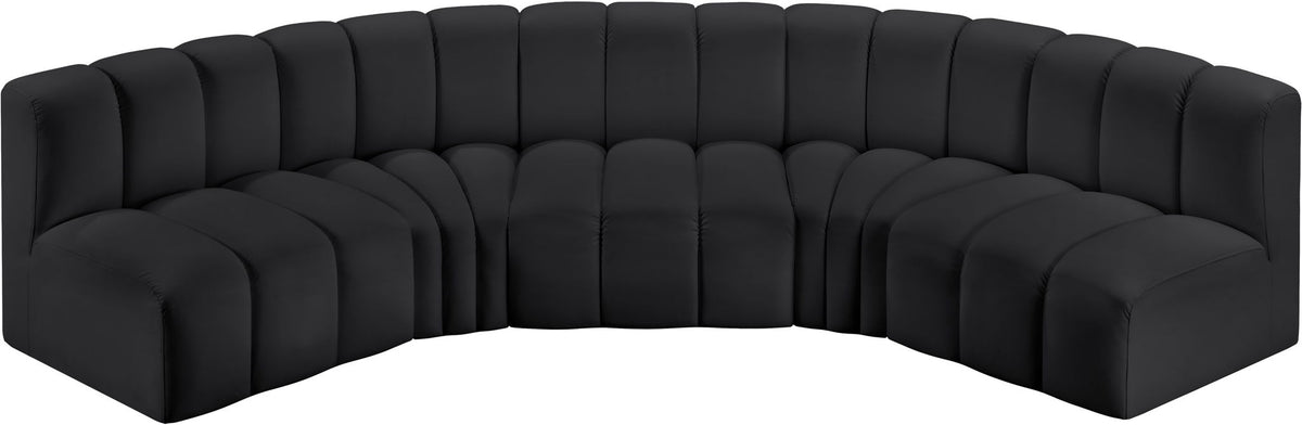 Arc - Faux Leather 5 Piece U-Shaped Modular Sofa