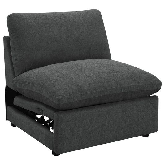 Collins - Modular Power Armless Recliner - Dark Gray