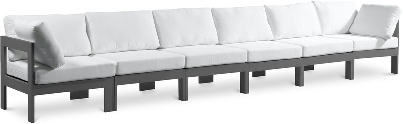 Nizuc - Outdoor Patio 6 Seat Modular Sofa With Gray Frame