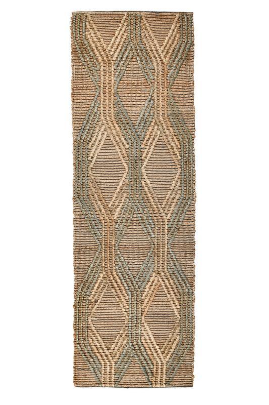 Natural Fiber - 2.6' x 8' Sylmar Rug - Natural/Mineral Blue