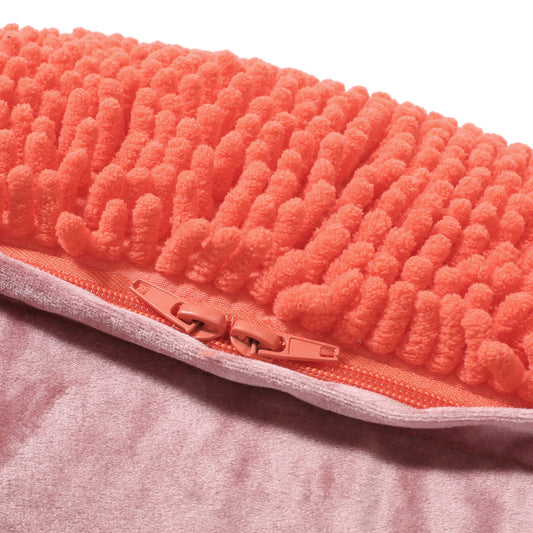 Sunny - Square Pouf, Versatile Ottoman Or Floor Cushion - Coral