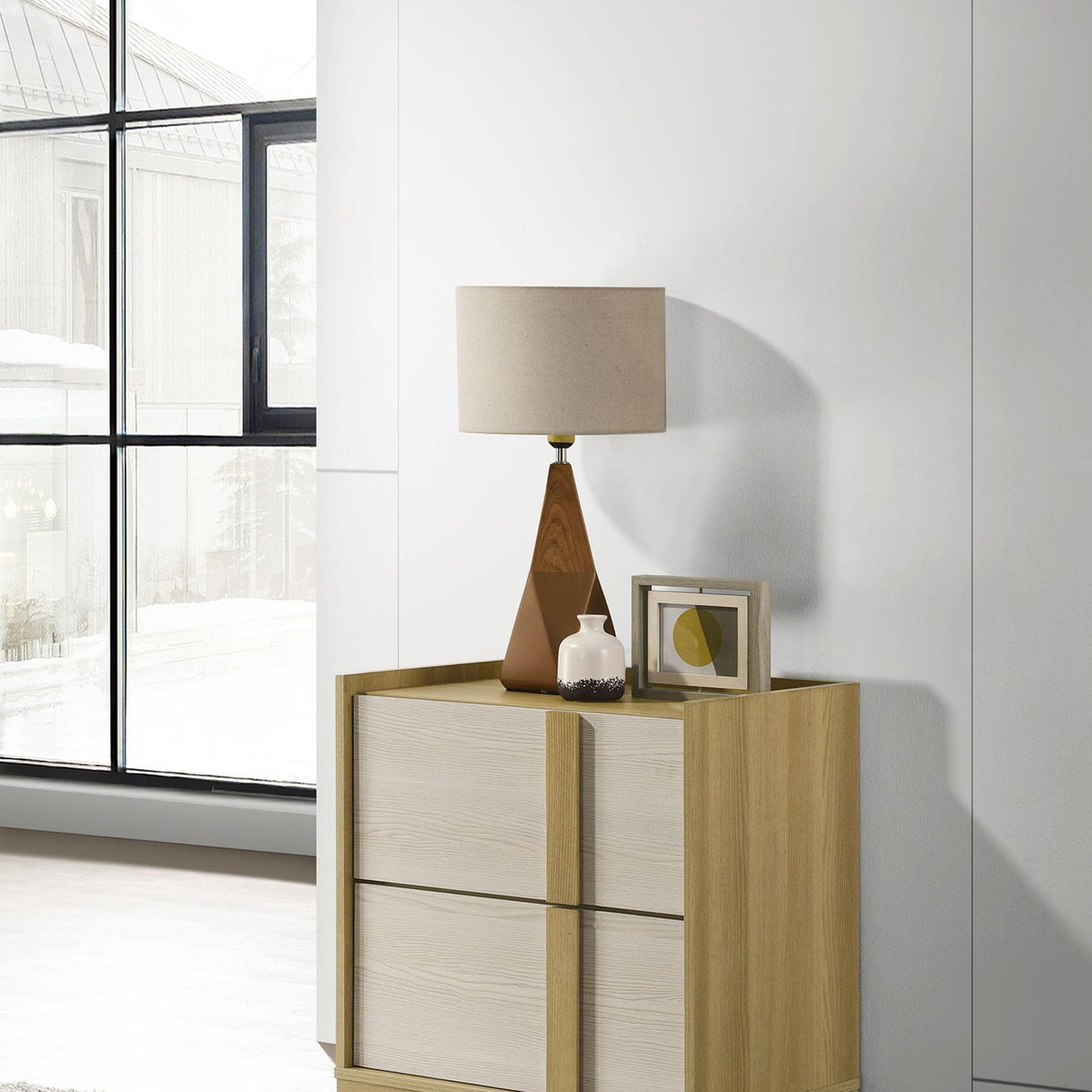 Hyland 2-drawer Nightstand Bedside Table Natural