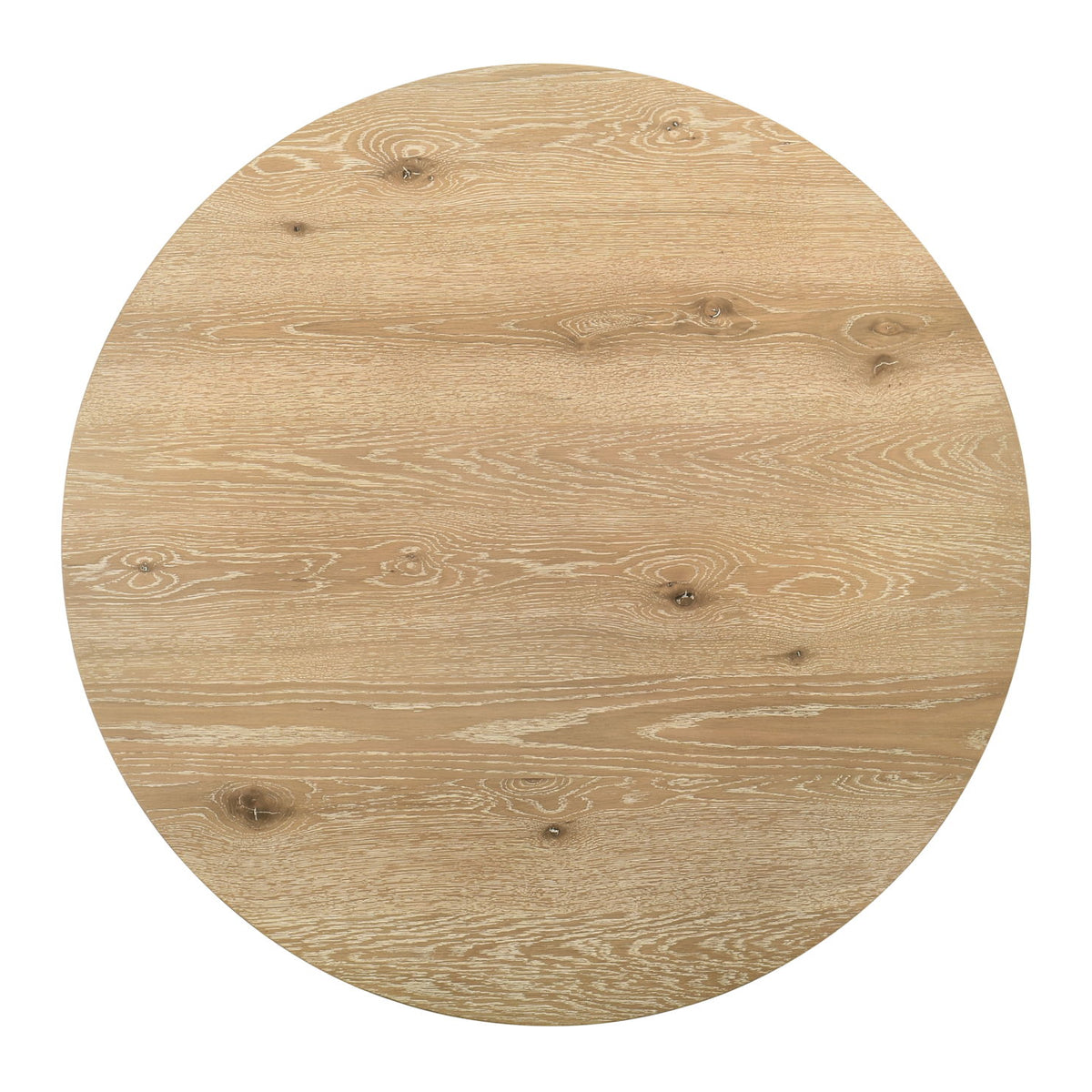 Tate - Round Dining Table With Metal Base - Oak Finish