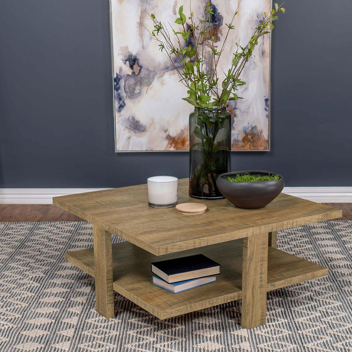 Dawn Square Engineered Wood Coffee Table Mango Brown