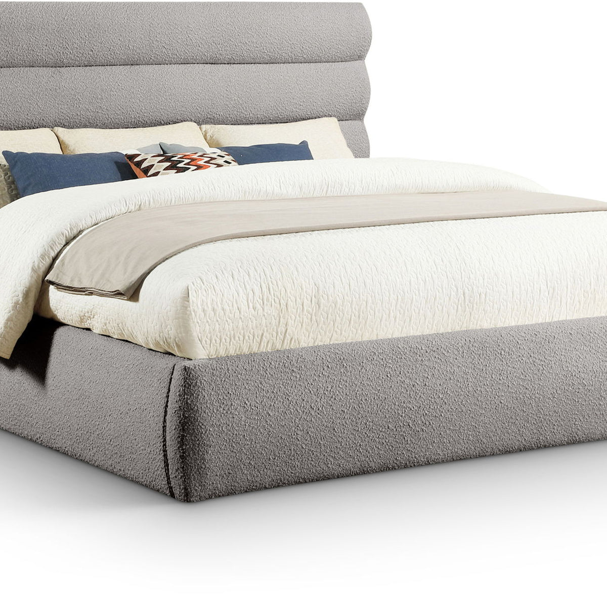 Adam - Boucle Fabric Bed With 52" Headboard