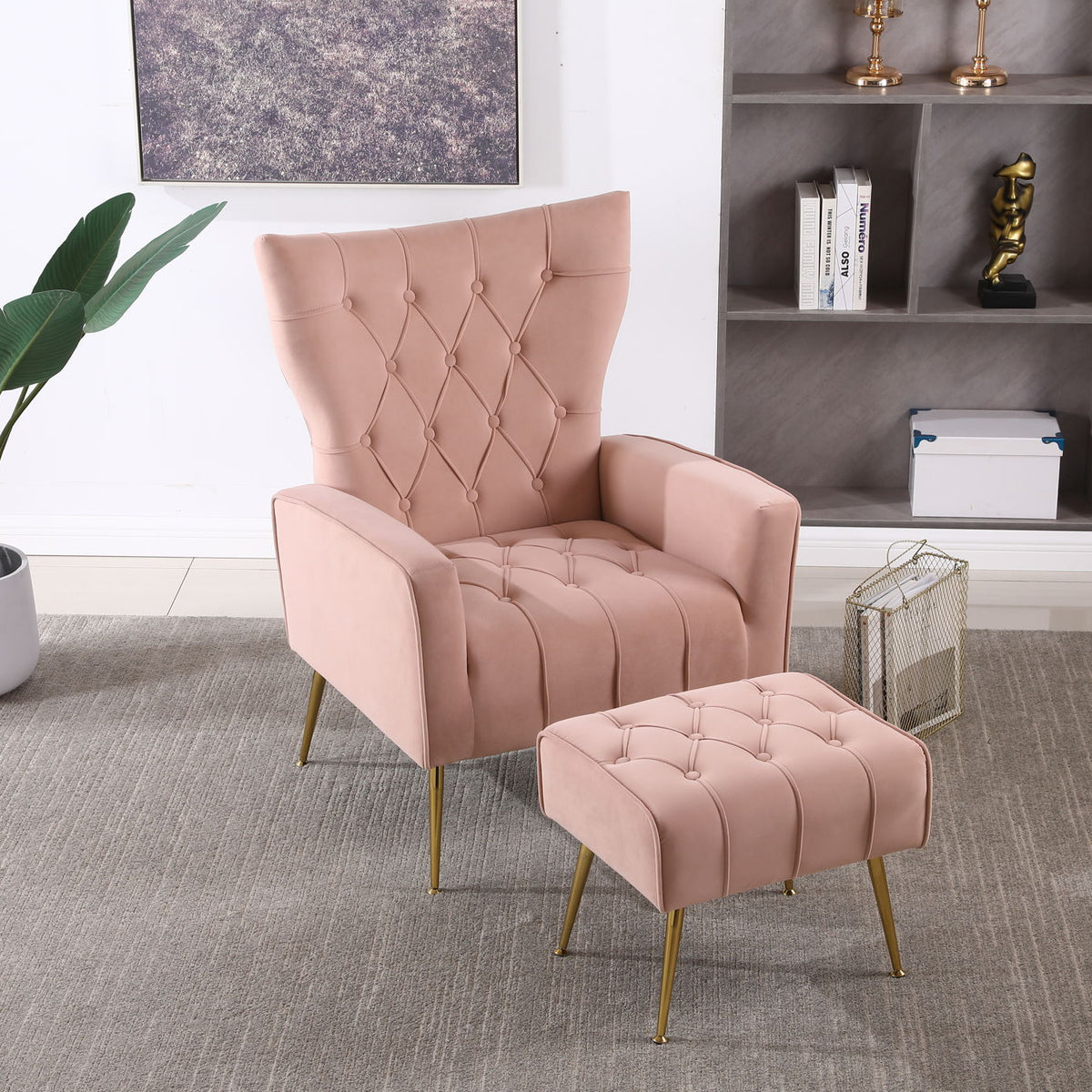 Accent Chair With Ottoman, Comfy Armchair For Living Room
