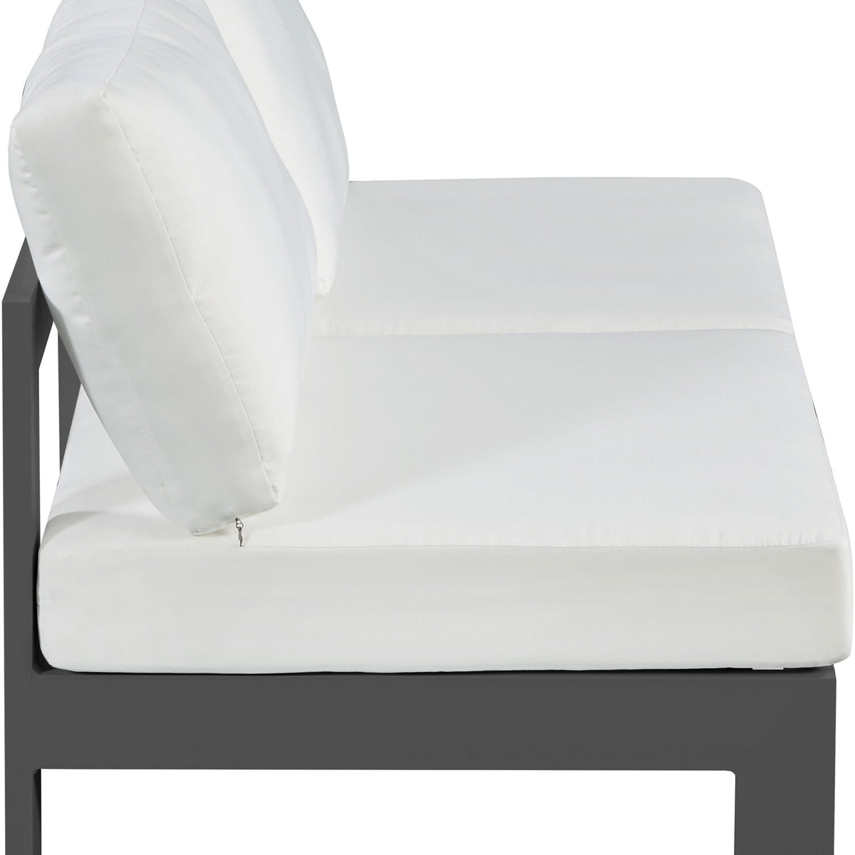 Nizuc - Outdoor Patio 2 Seat Armless Modular Sofa With Gray Frame