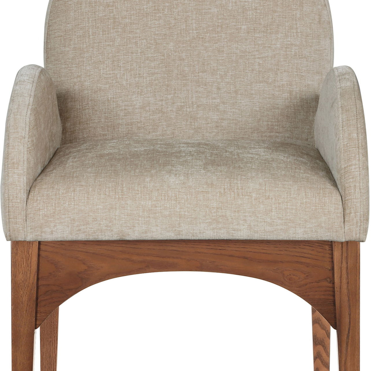 Waldorf - Chenille Dining Arm Chair With Brown Legs