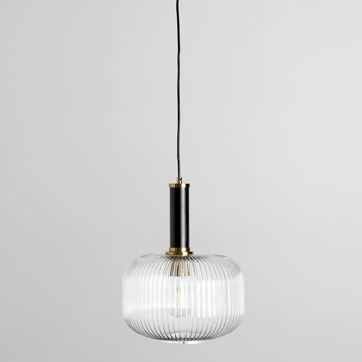 Corey - Glass Pendant - Brass Plated