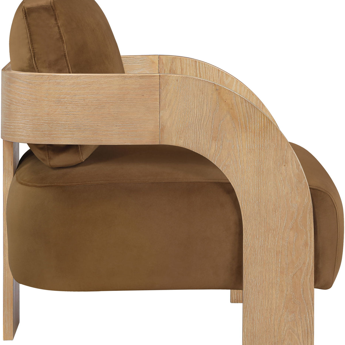 Cedra - Velvet Performance Fabric Upholstered Accent Chair - Natural Frame