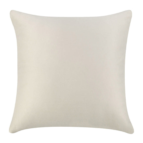 Solid ivory square throw pillow with smooth fabric
