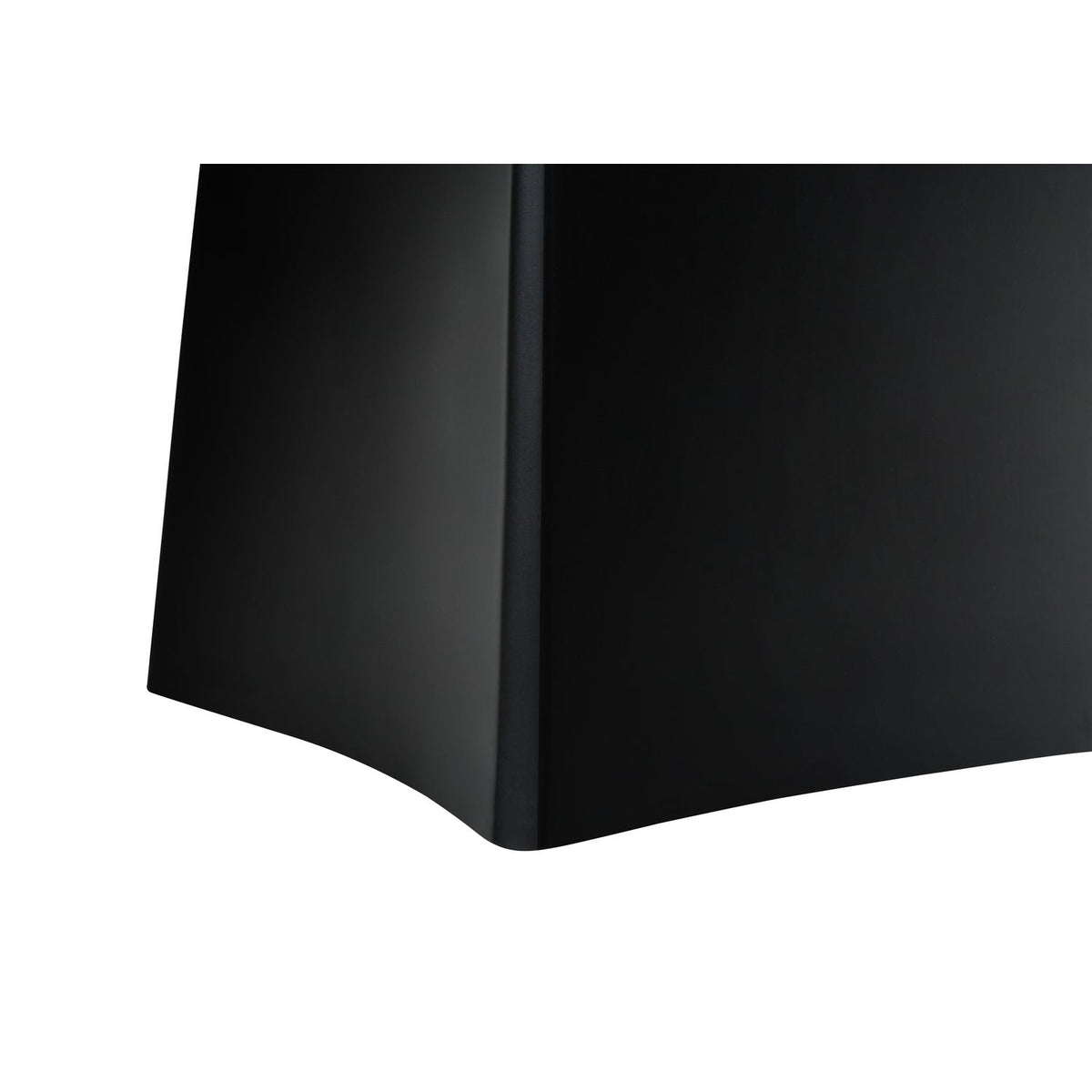 Black resin lamp base with smooth tapered sides and matte finish