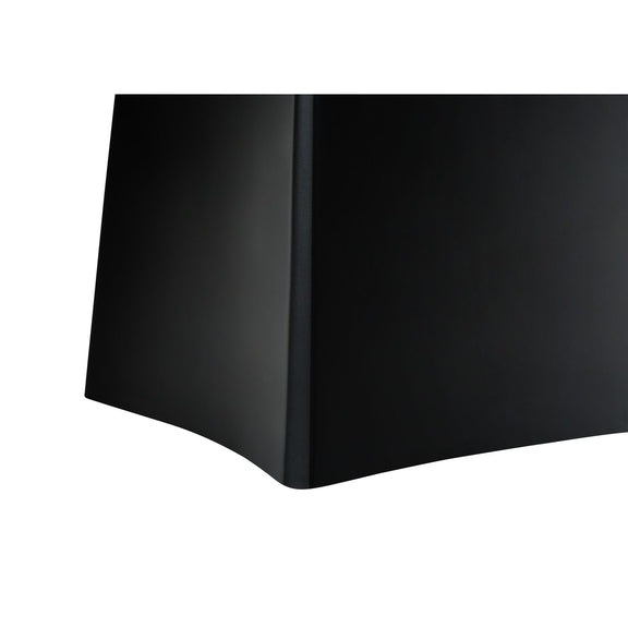 Black resin lamp base with smooth tapered sides and matte finish