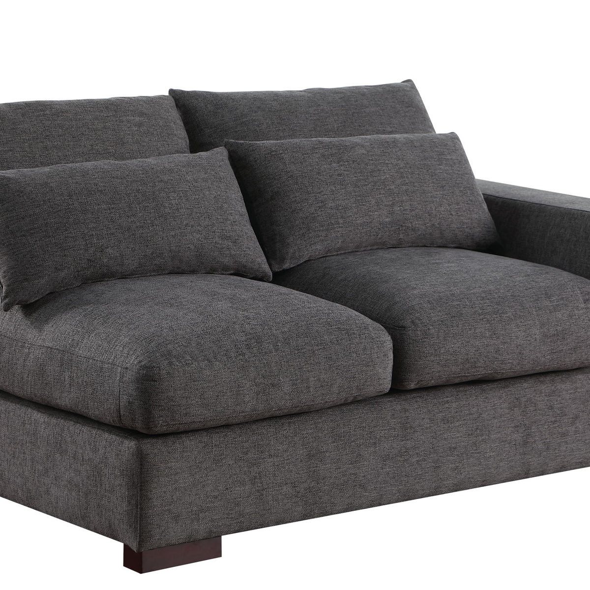 Tatman - Linen Blend Sectional With 2 Ottomans - Dark Gray