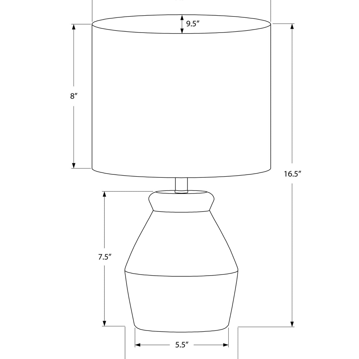 Lighting, Table Lamp Modern - Cream