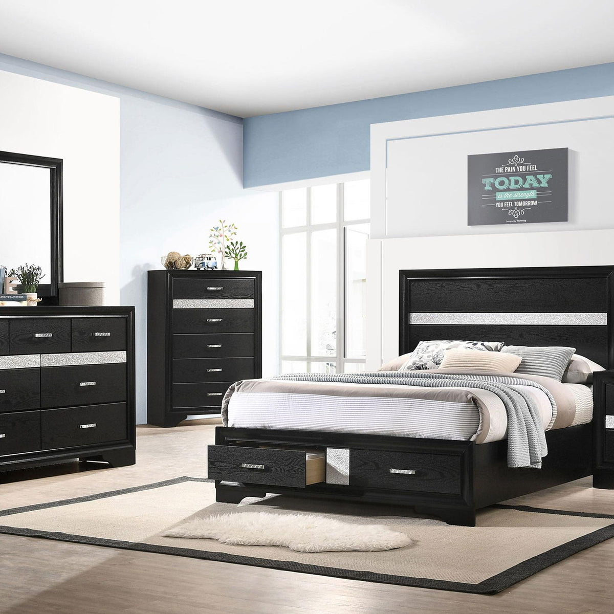 Miranda 5-piece Full Bedroom Set Black