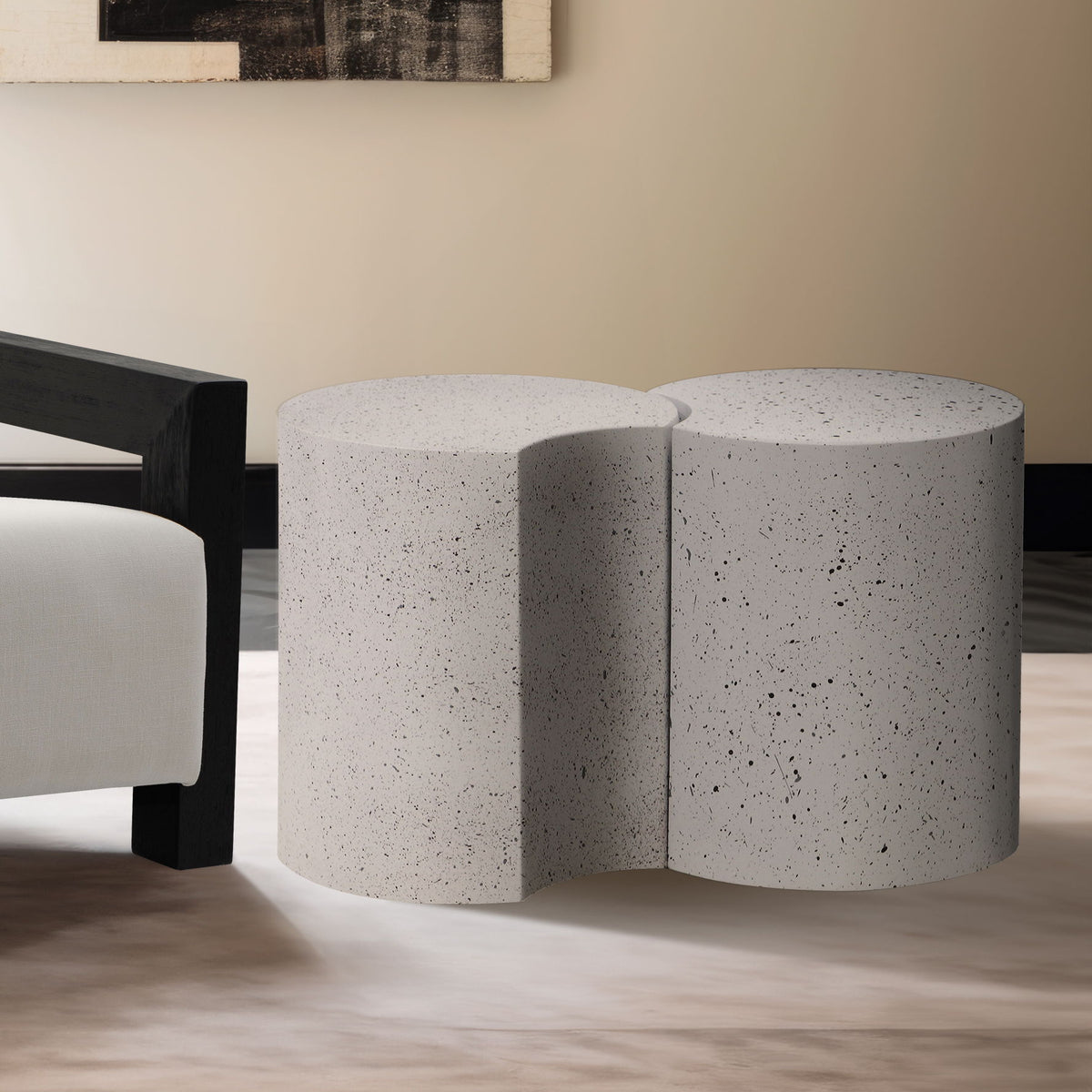 Dimple - End Table - Terazzo Finish