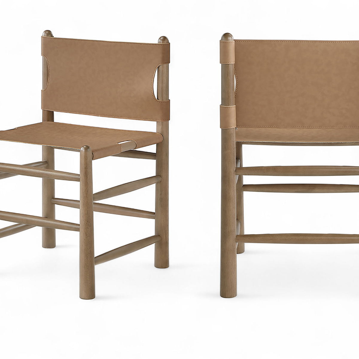 Santos - Vegan Leather Upholstered Dining Chair With Stained Brown Base (Set of 2)