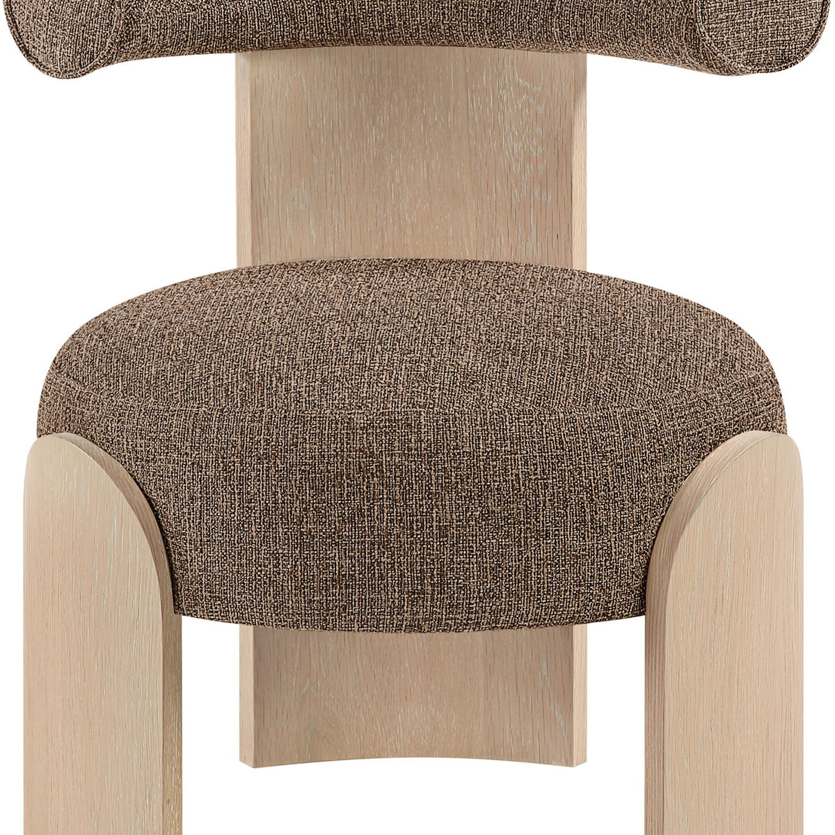 Calder - Linen Textured Fabric Upholstered Accent Chair - Painted Natural Base