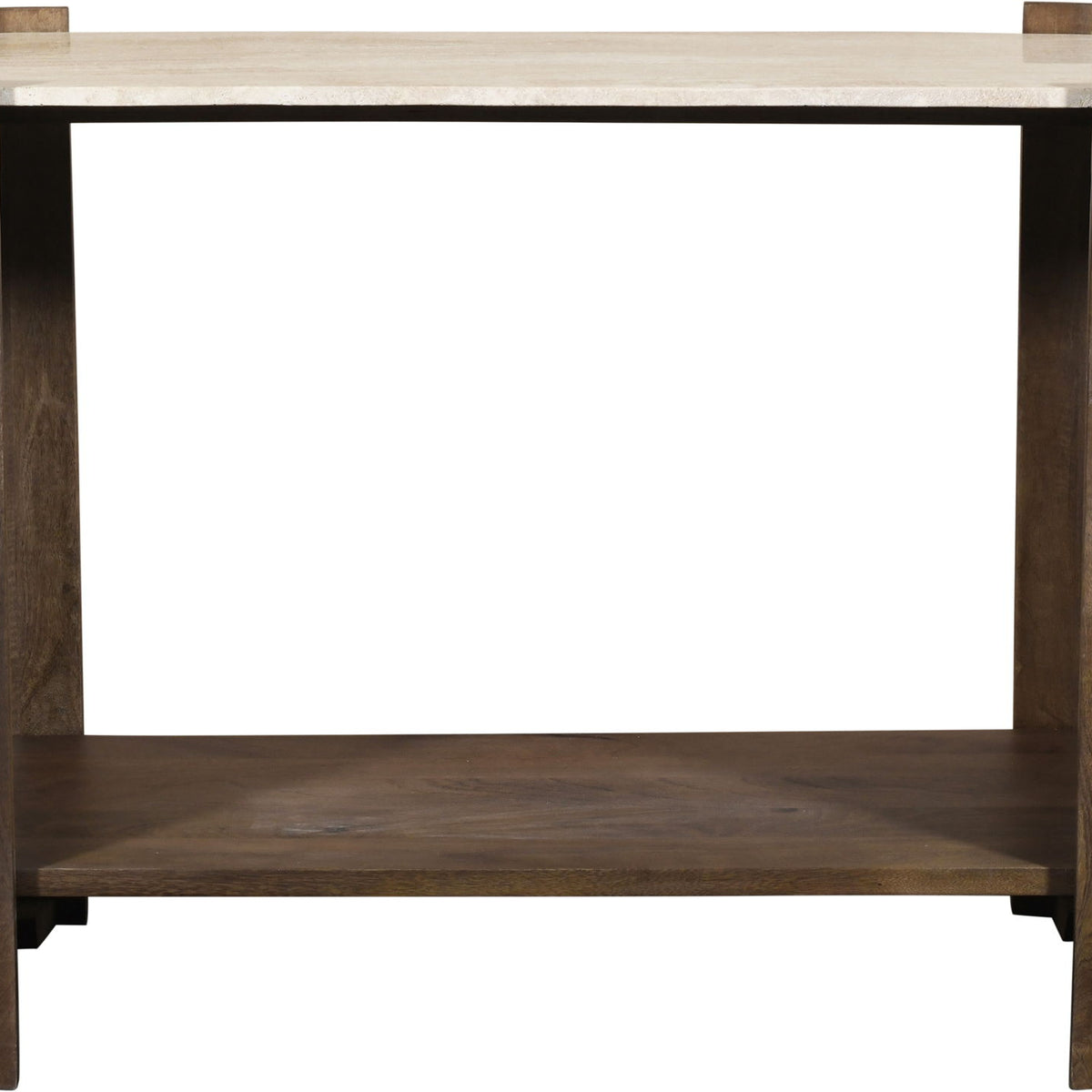 Solstice - Travertine And Mango Wood Table